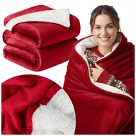 KOC POLAROWY DWUSTRONNY 150X200 BARANEK SHERPA CIEPŁY ZIMOWY PLED NARZUTA