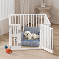 Kojec dla Szczeniąt Gupamiga – Składany Wybieg z Drzwiczkami, Biały 89x89cm