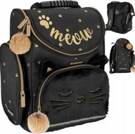 TORNISTER PLECAK SZKOLNY DLA DZIEWCZYNKI KLASY 1 3 FUTERKO USZY KOT KOTEK