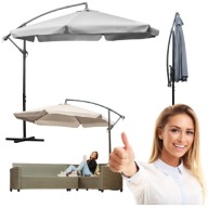 PARASOL SKŁADANY OGRODOWY Z WYSIĘGNIKIEM DUŻY SOLIDNY Z FALBANĄ + POKROWIEC