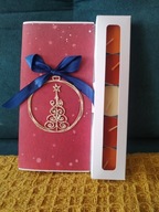 Bożonarodzeniowa kartka ze świeczkami Bombka