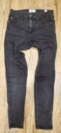Czarne spodnie Reserved 38 wysoki stan, sprany jeans