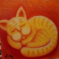 A.Maj. OBRAZ OLEJNY 20x20 cm 'Mini tygrysek'