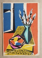 PRL kartka Wielkanocna modernizm grafika 1957 Kraków pisanka vintage