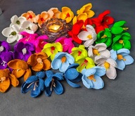 Krokus kwiaty z krepiny na palmę wielkanocną 10 szt.