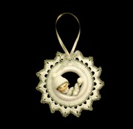 Zawieszka ozdoba szydełkowa na choinkę 11cm (Z178) srebrna