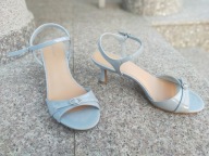 GRACELAND nr 39 jasnoniebieskie lakierowane sandały na szpilce nowe