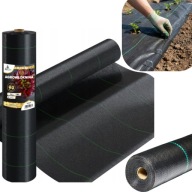 AGROWŁÓKNINA CZARNA GRUBA UV 90G 1,1Mx50M AGROTKANINA WIOSENNA NA CHWASTY
