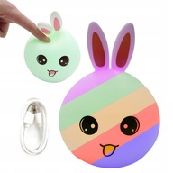 Silikonowa Lampka Nocna Królik LED 5 Kolorów – Akumulator