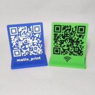 Stojak z kodem QR Personalizowana tabliczka + napis/grafika Druk 3D