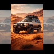 Plakat Motoryzacyjny Toyota Land Cruiser J80 A4 Dekoracja Ścienna