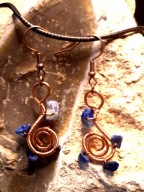 Atlantis - kolczyki z lapis lazuli w miedzi