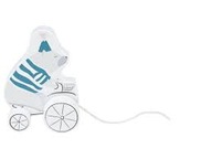 Drewniana zabawka do ciągnięcia miś polarny