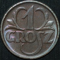 1 grosz 1935 - menniczy egzemplarz - kolor BN