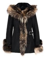 Family Fur Lekki kożuch z kapturem. Obszycia lisy srebrne/jenoty