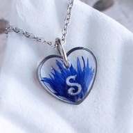 Naszyjnik personalizowany z literą, serce z kwiatami, prezent dla Mamy