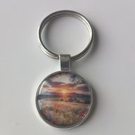 Brelok do kluczy, szkło, krajobrazy