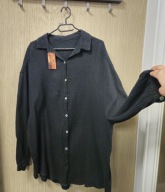 Bluzka, koszula czarna muślin, bawełna Uni Plus Size Italy !!!