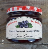 Dżem z borówek amerykańskich BEZ DODATKU CUKRU 300 gram, domowy