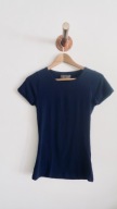 Zara basic t-shirt damski granatowy
