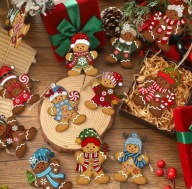 Piernikowy Ludzik Wiszący Ozdoba Świąteczna Na Choinkę Pierniki 12 sztuk