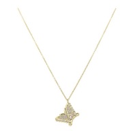 58433 Celebrytka złota stal chirurgiczna motylek z cyrkoniami