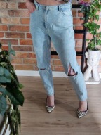 Asos jeans przecierane spodnie jeansy dziury przetarcia boyfriend W32 L32