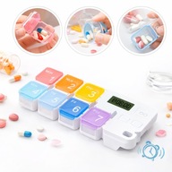 ELEKTRONICZNY ORGANIZER LEKÓW KASETKA NA LEKI Z PRZEGRÓDKAMI NA DZIEŃ