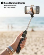 KIJEK SELFIE STICK STATYW 2W1 BLUETOOTH PILOT 74CM LAB31