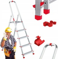 DRABINA ALUMINIOWA 5 STOPNIOWA SKŁADANA HAK I STOPKI GRATIS POLSKA MARKA