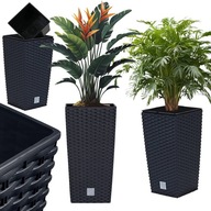 DONICA DONICZKA OGRODOWA WYSOKA RATANOWA na taras balkon +wkład ANTRACYT