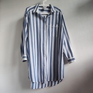 Długa koszula sukienka idealna na lato HM 38 w błękitne pasy markowa (K05)