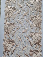 Haft elastyczny na tiulu łososiowy szerokość 17cm