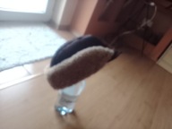 Świetna skórzana czapka z owczej skóry w sam raz na mrozy !