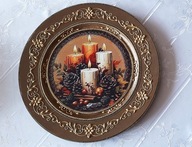 Talerz ozdobny świąteczne świece