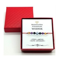 Bransoletka Znak Zodiaku WODNIK Kamienie Szafir Cytryn Ametyst Akwamaryn