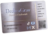 Wizytówki INOX gr1mm, grawer laserowy, barwny, fotograwer 30 szt.
