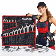 Klucze płasko oczkowe 8-32 mm zestaw 17 szt w płachcie CrV