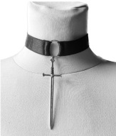 Rock choker Naszyjnik alternative punk krzyż Obroża Cross Rockgirl_pl