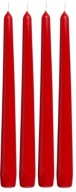 ARIL Świece stołowe stożkowe bezzapachowe 24,5 cm zestaw 4 sztuki CZERWONE