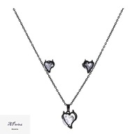 Kom54379 Komplet stal czarna serce