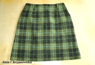 Spódnica trapez kratka zielona żółta roz 40 L