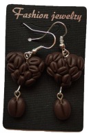 KOLCZYKI LONG Z MODELINY ZIARENKA KAWY ROBUSTA ARA