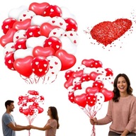 PREZENT NA WALENTYNKI BALONY SERCA LATEKSOWE DLA NIEJ ŻONY DZIEWCZYNY 40SZT
