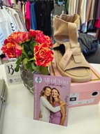 Sandały beżowe r. 38 mniejsze Super Hit !!!