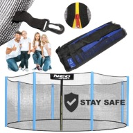 DUŻA SIATKA DO TRAMPOLINY 12FT 366 - 374 CM NA 8 SŁUPKÓW ZAMEK BŁYSKAWICZNY