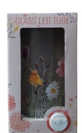 Lampka dekoracyjna LED – Szklana Tuba z motywem kwiatowym na baterie Kłos