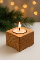 Świecznik drewniany dąb/jesion – tealight | Pojedynczy / Podwójny