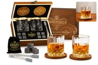 Zestaw Prezentowy WHISISKEY 2 Szklanki 310ml z Kamieniami do Whisky