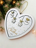 Bombka z Imionami rodziny Personalizowana Ozdoba Świąteczna Serce Pies Kot